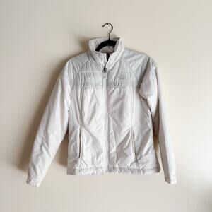 The North Face White Slick Full Zip Jacket - Small